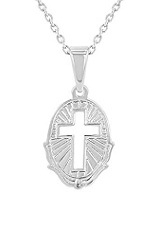 small delightful little medal cross necklace for babies